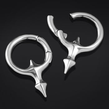 Spiked Hoop Steel Ear Weights - Pair