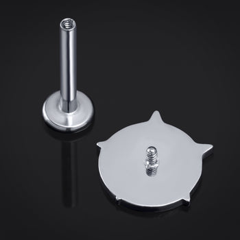 Labret-Stecker, Silber, Coffin Nails, Innengewinde, Titan, 1,2mm Stärke