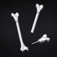 Barre de téton en titane argenté en forme d'os, sans filetage, 1.6mm