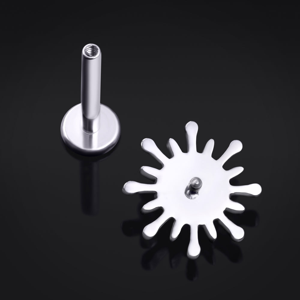 Titan-Labret-Ohrstecker mit Innengewinde, Stärke 1,2 mm, in Roségold mit Kegel