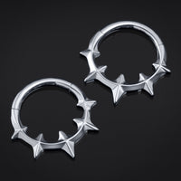 Anneau Clicker De Septum En Titane ASTM F136 Argenté À Pointes Gothique