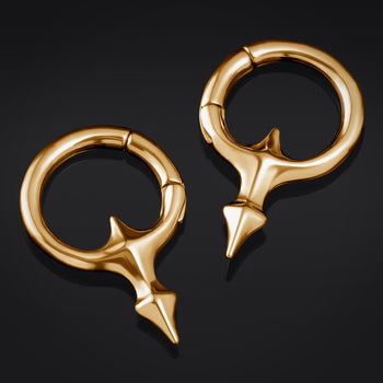 Spiked Hoop Steel Ear Weights - Pair
