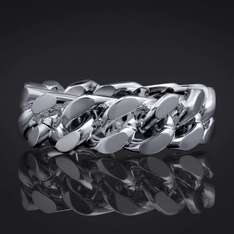 Silberner Kettenglied-Ring