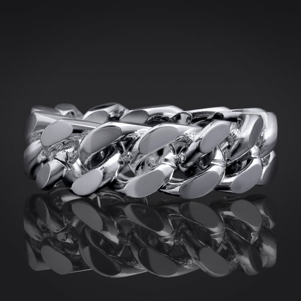 Silver Chain Link Ring - Gold Leviathan Ring In Various Sizes