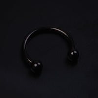 Horseshoe Daith Jewellery, Black, Internally Threaded, Titanium