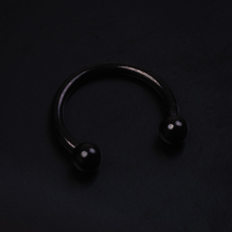Horseshoe Daith Jewellery, Black, Internally Threaded, Titanium