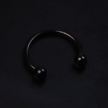Horseshoe Daith Jewellery, Black, Internally Threaded, Titanium