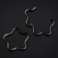 Anneau de nez articulé étoile noire en titane ASTM F136 calibre 1,2 mm