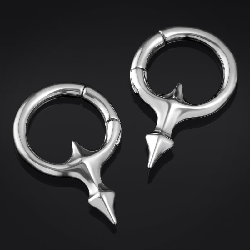 Poids d'oreilles en acier à motif tribal - Paire