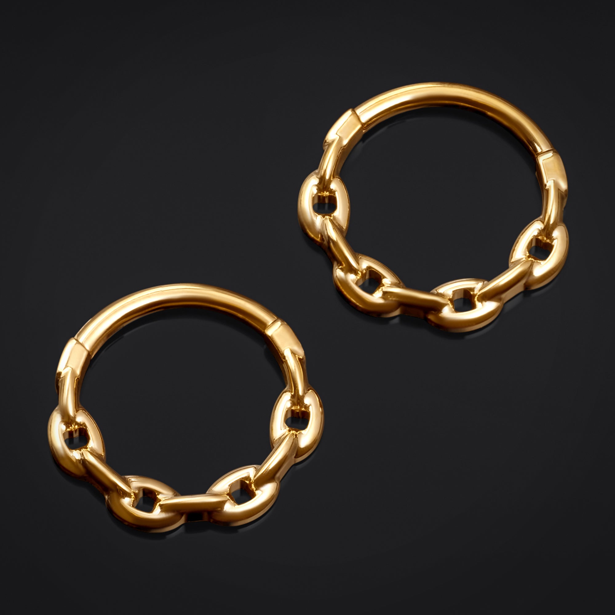 Septum Clicker, Gold, Chainlink Design, Titanium, 1.2mm