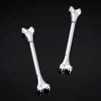 Barre de téton en titane argenté en forme d'os, sans filetage, 1.6mm