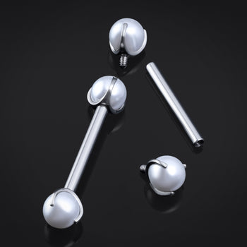 Titanium Threadless Strass Herz Schild Nippelstab 1,6mm