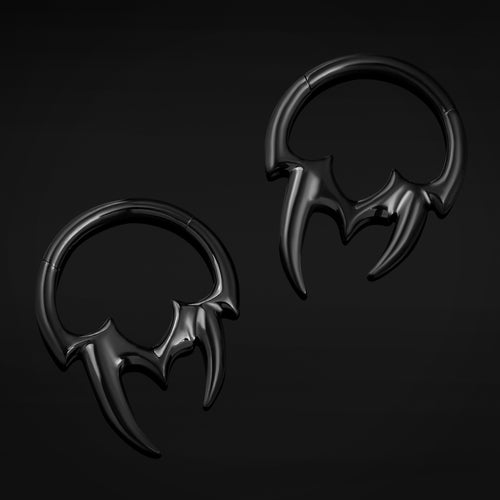 Black Asymmetrical Tribal Spike ASTM F136 Titanium Segment Clicker Septum Nose Ring