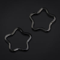 Anneau de nez articulé étoile noire en titane ASTM F136 calibre 1,2 mm