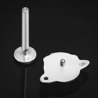 Silver, crâne halo, filetage interne, labret, titane ASTM F136, 1.2mm