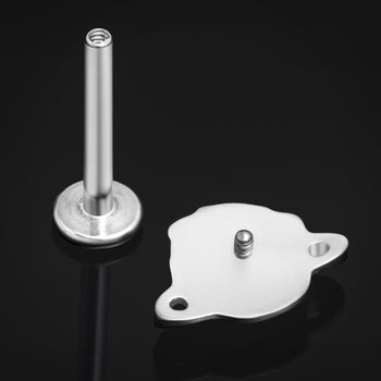 Labret-Stift, Silber, Innengewinde, ASTM F136 Titan, 1,2 mm