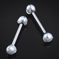 Argent, titane, filetage interne, barre de téton perle 1.6mm
