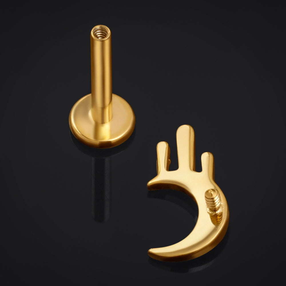 Titan-Labret-Ohrstecker mit Innengewinde, Stärke 1,2 mm, in Roségold mit Kegel