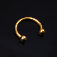 Horseshoe Daith Jewellery, Gold, Internally Threaded, Titanium