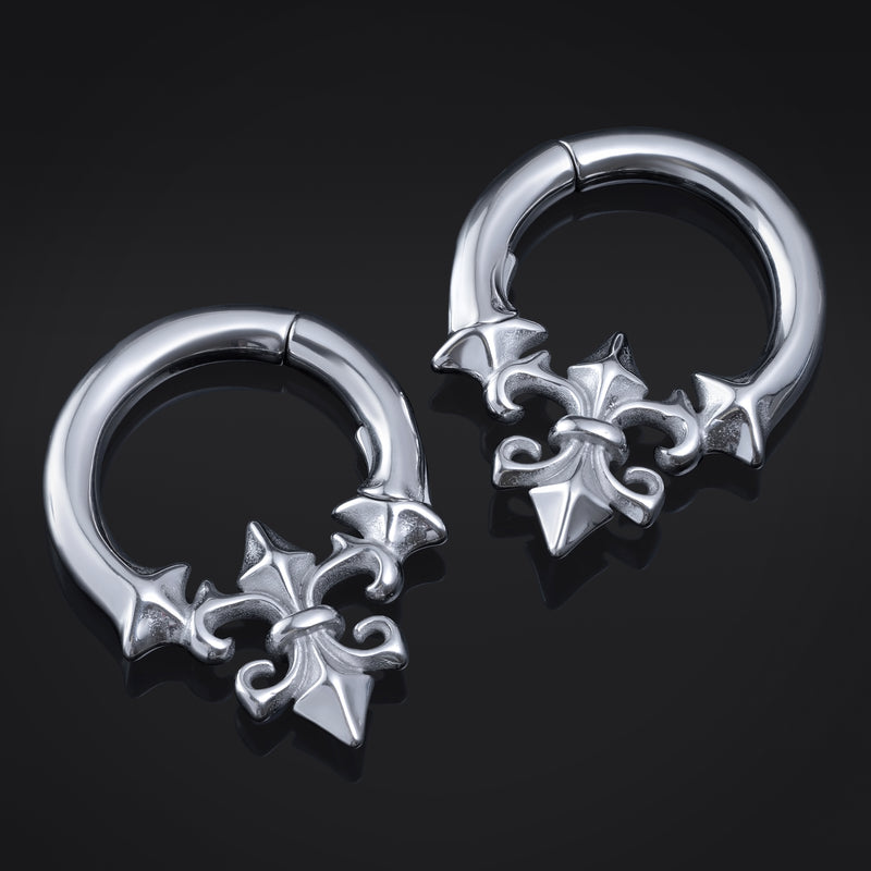 Poids d'oreille gothiques fleur-de-lis - Paire