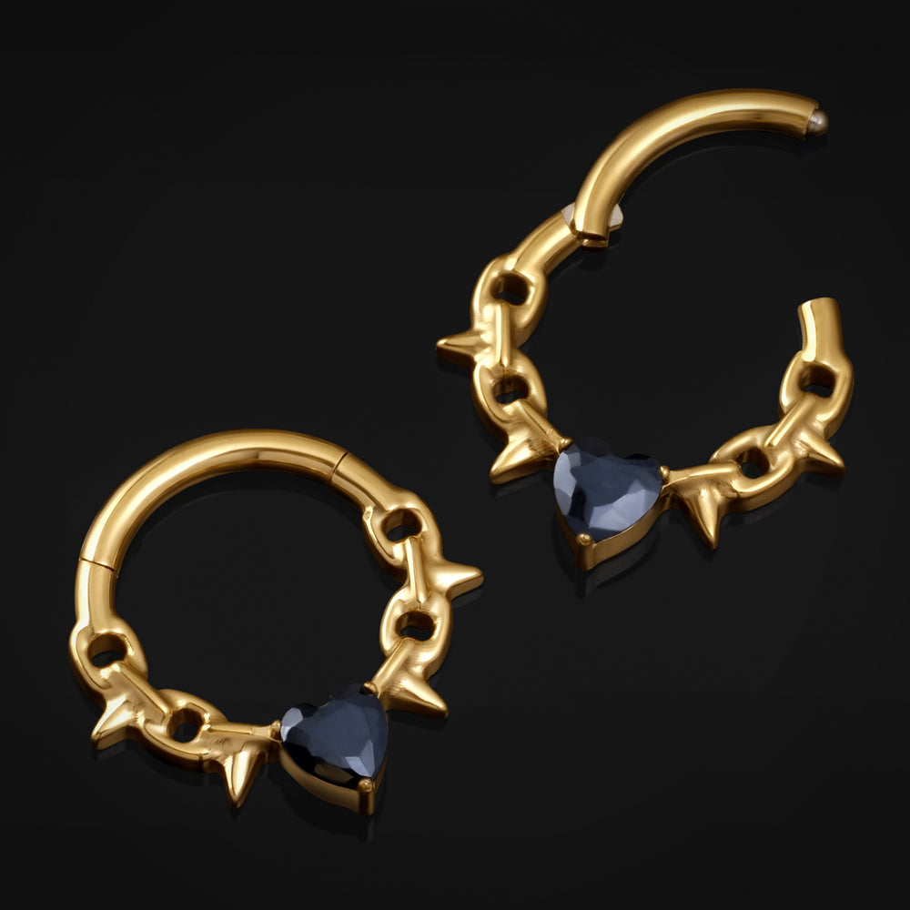 Septum-Clicker, Silber, Gedrehte Dornen, ASTM F136 Titan