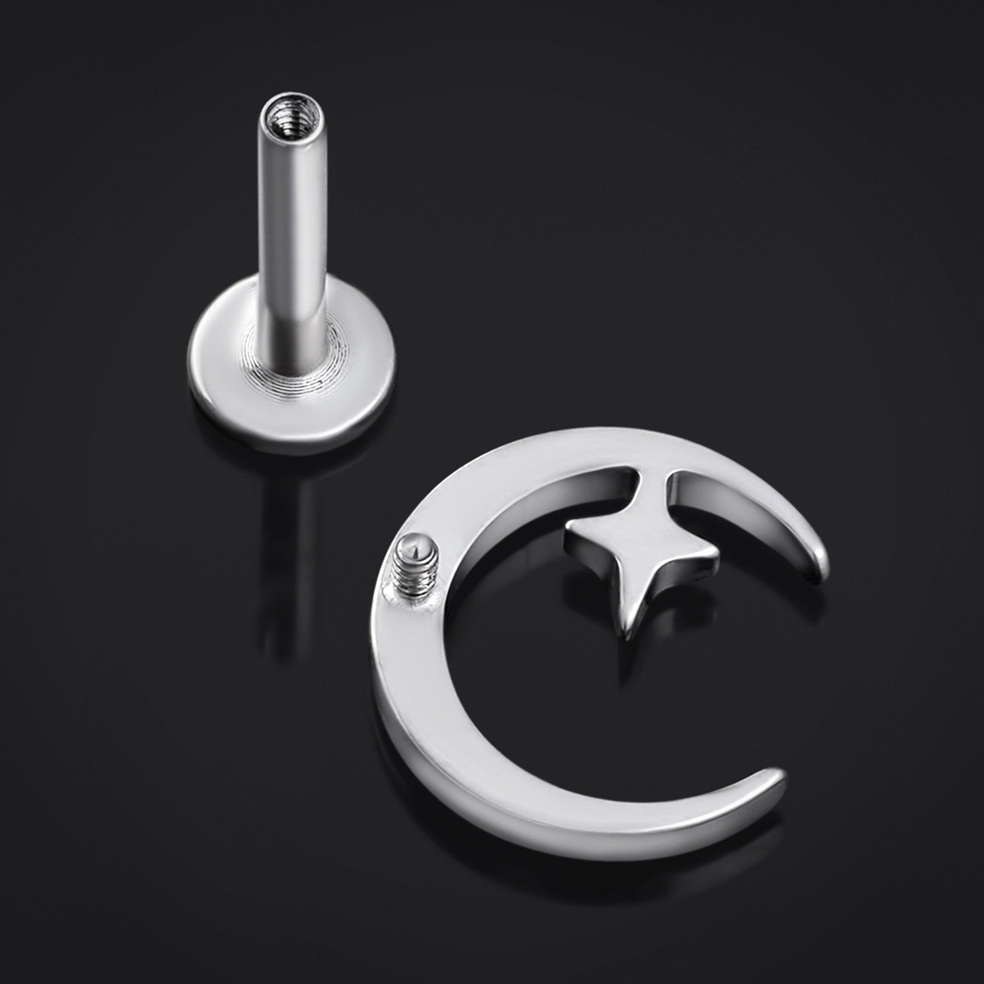 Silver Double Link Steel Hoop Ear Hangers - Pair
