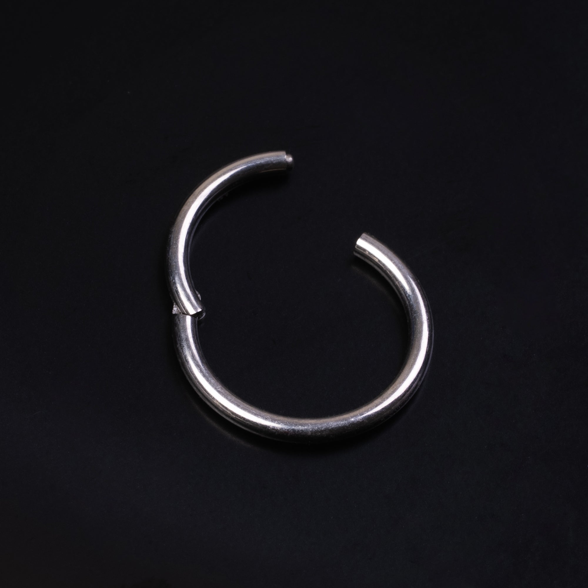 Daith Segment Ring, Silver, ASTM F136 Titanium