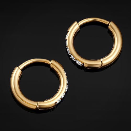 Gold Jewelled Clicker Hinged Ring ASTM F136 Titanium 1mm Gauge