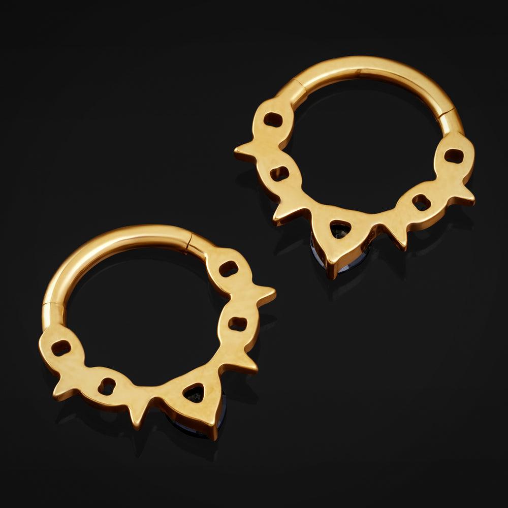 Septum-Clicker, Silber, Gedrehte Dornen, ASTM F136 Titan