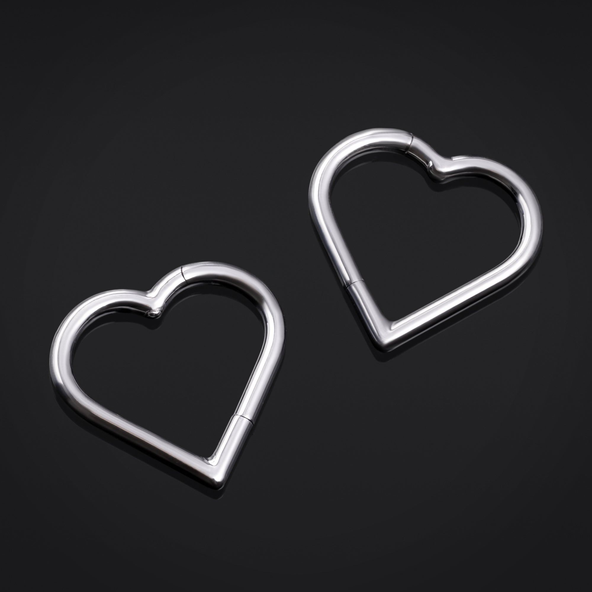 Nose Ring, Silver, Heart Design, Titanium