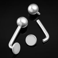 Barre de piercing Christina, argent, filetage interne, titane, préstérilisée