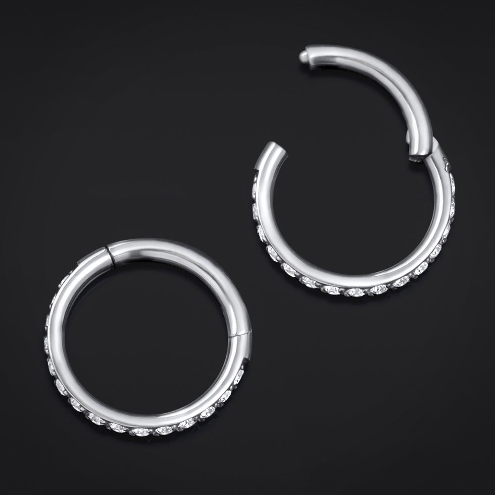 ASTM F136 Titan Silber Clicker Nasen-/Ohrpiercing mit Schlangenanhänger