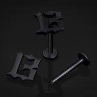 Noir, 13, filetage interne, labret, titane ASTM F136, 1,2 mm