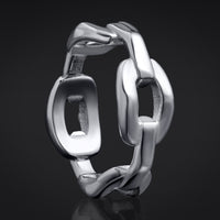 Bague chaîne en argent