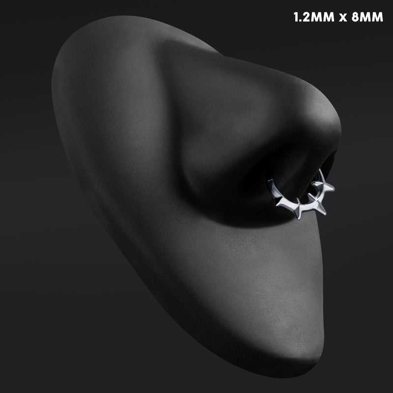 Anneau Clicker De Septum En Titane ASTM F136 Argenté À Pointes Gothique