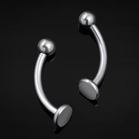 Vertical Labret, Silver, Flat Disk, Internally Threaded, Titanium