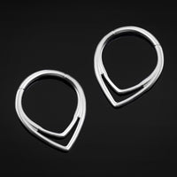 Clicker de septum, argent, double goutte, titane ASTM F136