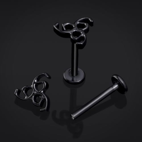 Labret-Stecker, Silber, Coffin Nails, Innengewinde, Titan, 1,2mm Stärke