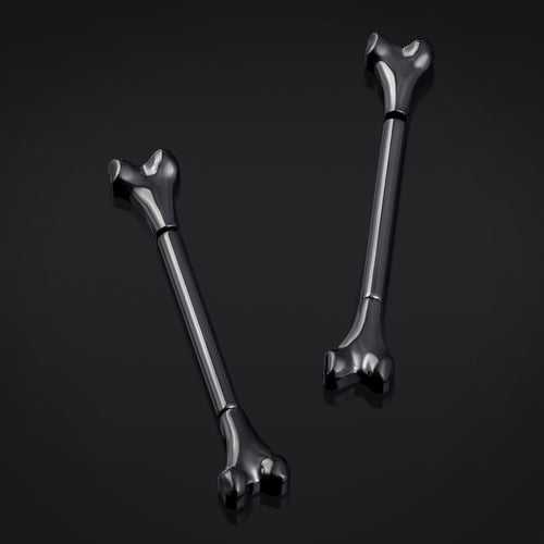 Titanium Threadless Black Bone Nipple Bar 1.6mm