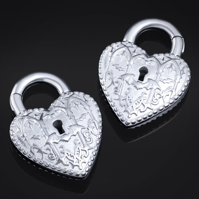 Poids d’oreille cœur cadenas - paire