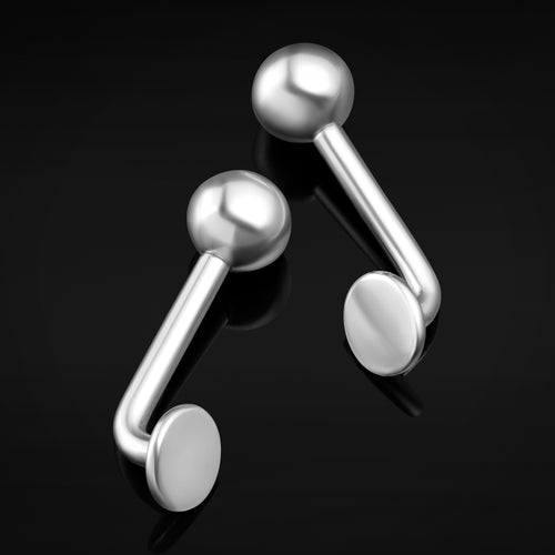 Curved Barbell, Silber, Innengewinde, Titan