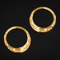 Gold Hammered Dome ASTM F136 Titanium Segment Clicker Septum Nose Ring