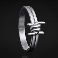 Bague en argent fil barbelé