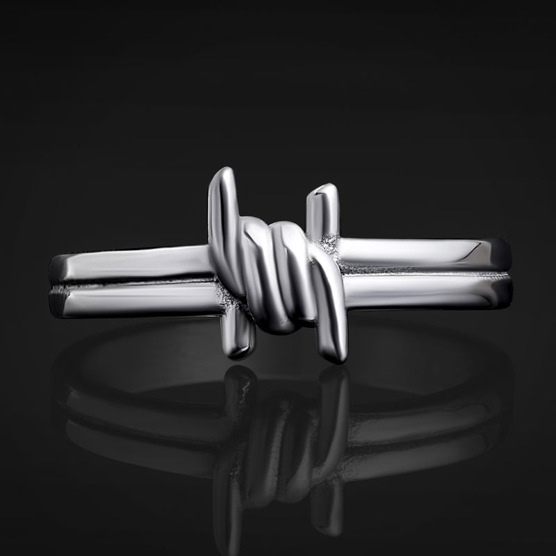 Bague en argent fil barbelé