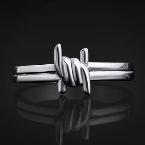 Silver Barbed Wire Ring