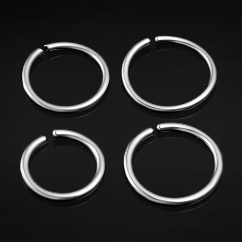 Open-Nasenring, Silber, Titan