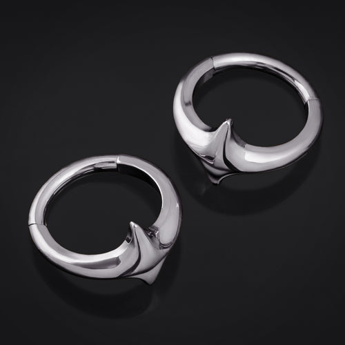 Four Pointed Star Helix Ring, Silver, ASTM F136 Titanium