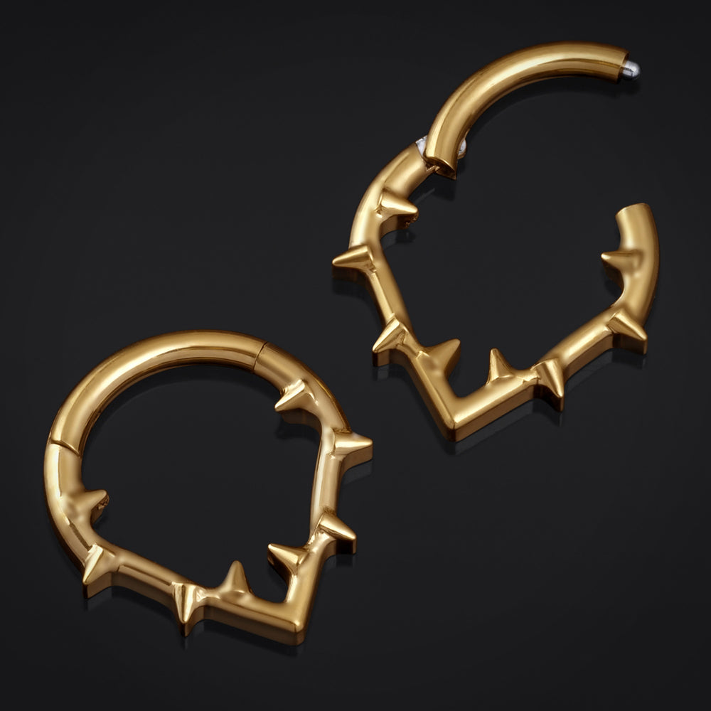 Septum-Clicker, Silber, Gedrehte Dornen, ASTM F136 Titan