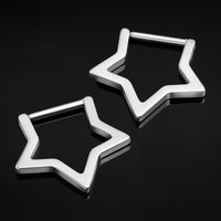 Anneau clicker étoilé, argent, titane ASTM F136