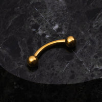 Curved Eyebrow Barbell, Gold, Internally Threaded, Titanium